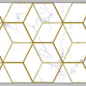 White and gold highlighter tile 600x300mm